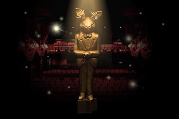 Golden jackalope background